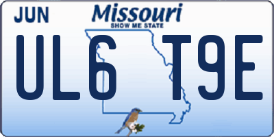MO license plate UL6T9E