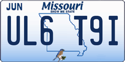 MO license plate UL6T9I