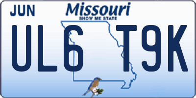 MO license plate UL6T9K
