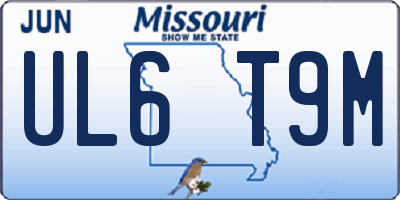 MO license plate UL6T9M