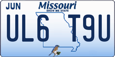 MO license plate UL6T9U