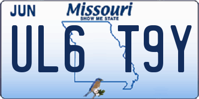 MO license plate UL6T9Y