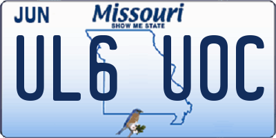 MO license plate UL6U0C