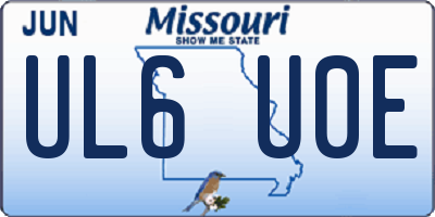 MO license plate UL6U0E