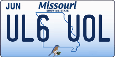 MO license plate UL6U0L