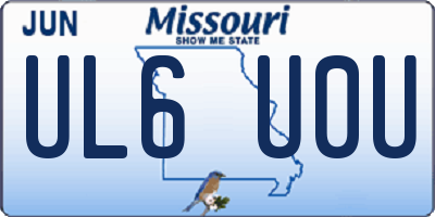 MO license plate UL6U0U