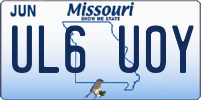 MO license plate UL6U0Y