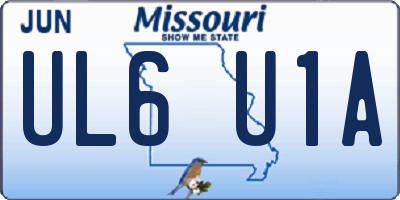 MO license plate UL6U1A