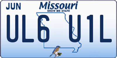 MO license plate UL6U1L