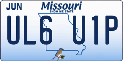 MO license plate UL6U1P