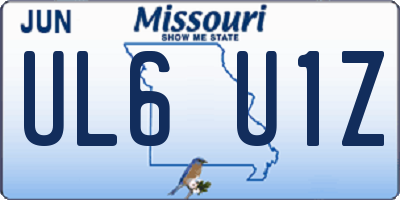 MO license plate UL6U1Z