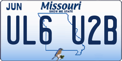 MO license plate UL6U2B