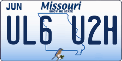 MO license plate UL6U2H