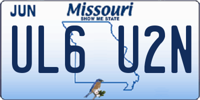 MO license plate UL6U2N