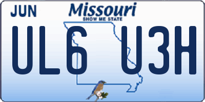 MO license plate UL6U3H