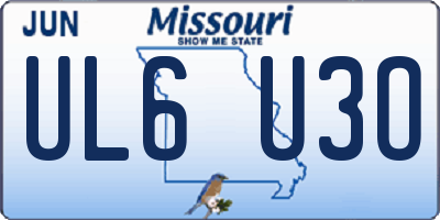 MO license plate UL6U3O