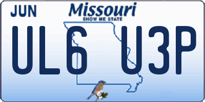 MO license plate UL6U3P
