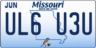 MO license plate UL6U3U