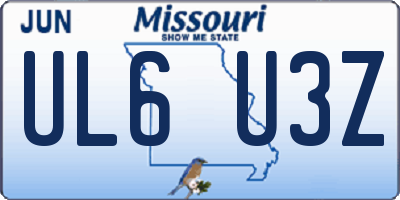 MO license plate UL6U3Z