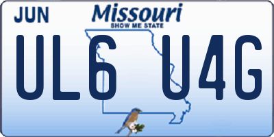 MO license plate UL6U4G