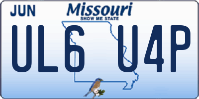 MO license plate UL6U4P