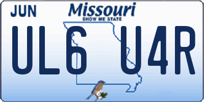 MO license plate UL6U4R