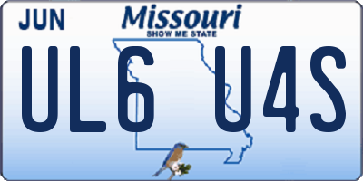 MO license plate UL6U4S