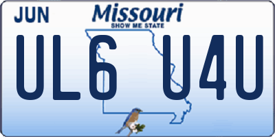 MO license plate UL6U4U