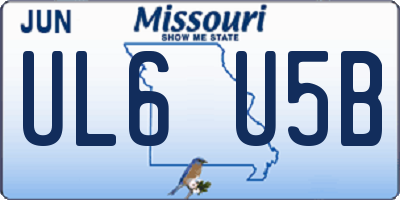 MO license plate UL6U5B