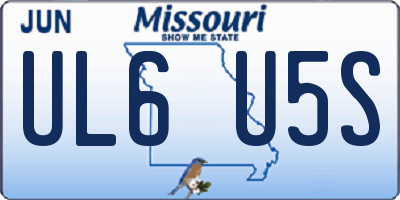 MO license plate UL6U5S