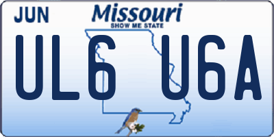MO license plate UL6U6A