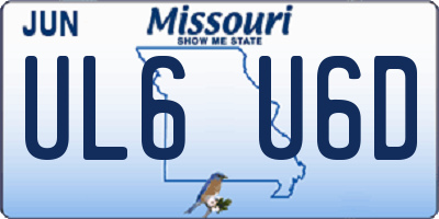 MO license plate UL6U6D