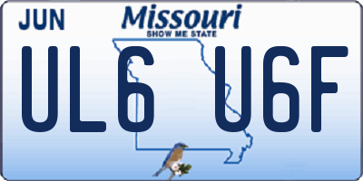 MO license plate UL6U6F