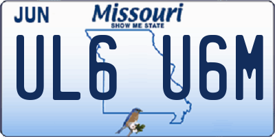 MO license plate UL6U6M