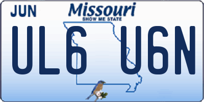MO license plate UL6U6N