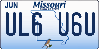 MO license plate UL6U6U