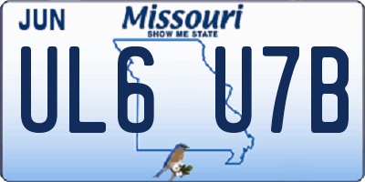 MO license plate UL6U7B