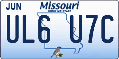 MO license plate UL6U7C