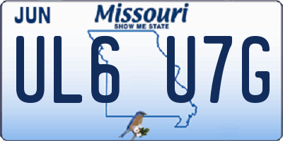 MO license plate UL6U7G