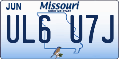 MO license plate UL6U7J