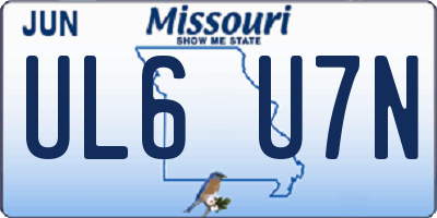 MO license plate UL6U7N