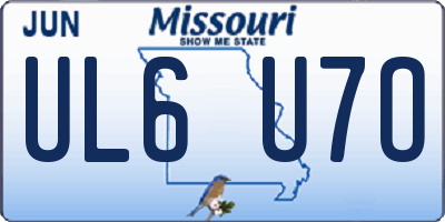 MO license plate UL6U7O