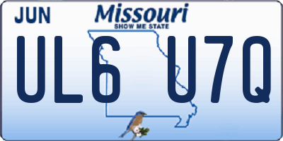 MO license plate UL6U7Q