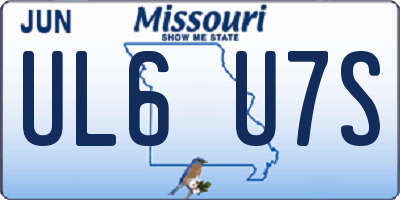 MO license plate UL6U7S