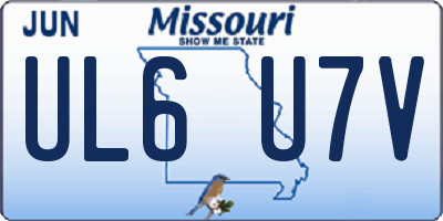 MO license plate UL6U7V