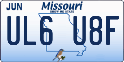 MO license plate UL6U8F