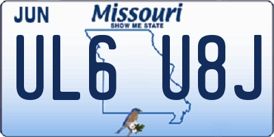 MO license plate UL6U8J