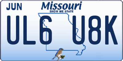MO license plate UL6U8K