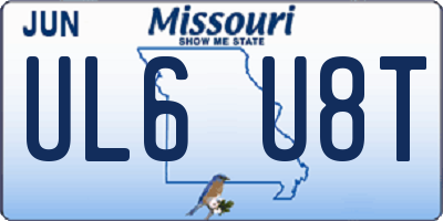 MO license plate UL6U8T