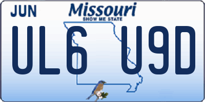 MO license plate UL6U9D